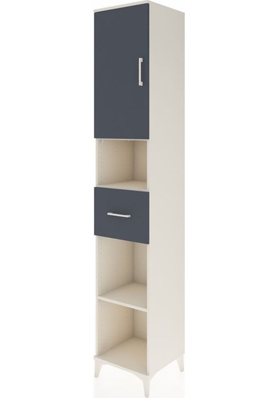 Hyperion Dolap 5 Raflı Tek Çekmeceli Tek Kapaklı 44x44x243 Aytaşı-antrasit Aytası