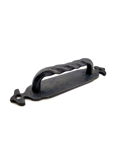 Antika Tarz Dekoratif Pirinç Burgulu Çekme Kol - 148x33 Mm, Oksit Altın - Siyah