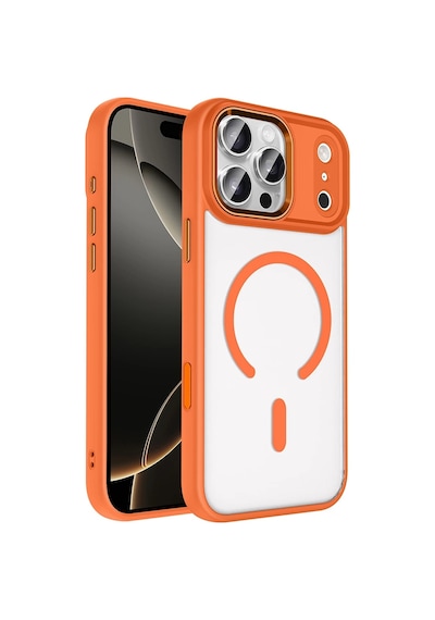 Apple Uyumlu iPhone 17 Pro Kılıf Wireless Şarj Özellikli Zore Krom M-safe Silikon Kapak Çok Renkli