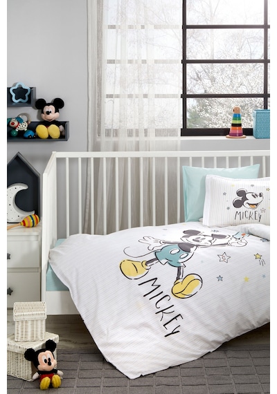 Özdilek Mickey Mouse Good Night Disney Lisanslı Bebek Nevresim Takımı Beyaz