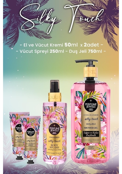 Silky Vücut Spreyi 250 Ml, Duş Jeli 750 Ml Ve Krem 50 Ml X 2 Adet