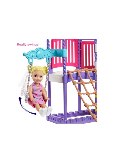 Barbie Skipper Tırman ve Keşfet Kaydıraklı. Salıncaklı Ve