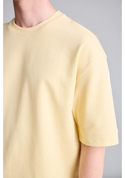 Defacto Loose Fit Bisiklet Yaka Kısa Kollu Ağır Kumaş Basic Sarı Tişört B4844ax26auyl252 Sarı-yl252
