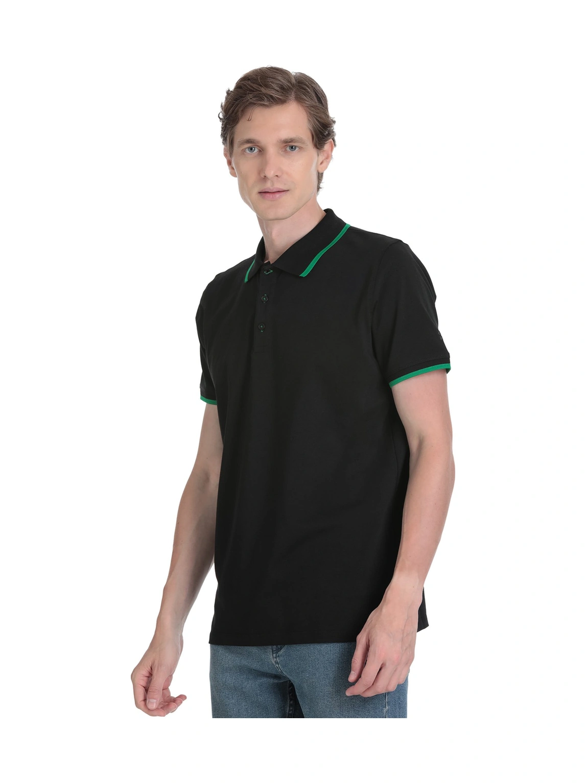 Hatemoğlu Siyah Regular Fit Polo Yaka Pamuklu Rayon Tişört 36101 347711