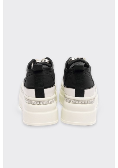 Derinet Yüksek Taban Bağcıklı Fileli Günlük Kadın Sneaker Siyah Siyah