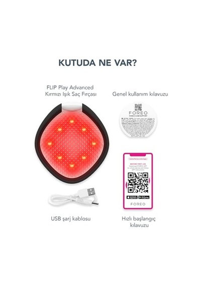 Foreo Flıp Play Advanced Led Saç Fırçası Kırmızı, Mavi Ve Yeşil Işık Modlarına Sahip 3 Ü 1 Arada Bakım Aracı, Sağlıklı Görünen Saç Ve Saç Derisini Destekler - Midnight Magic