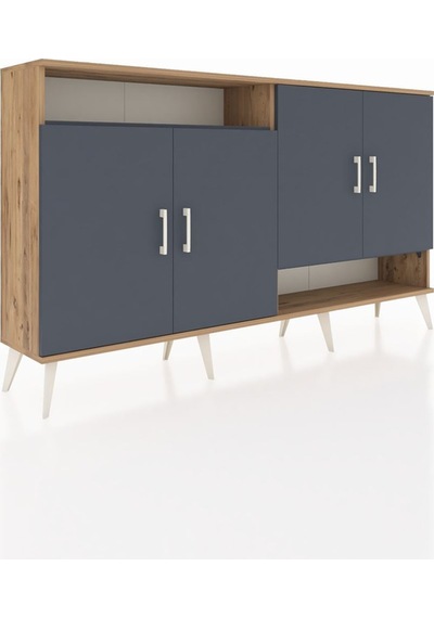 Arges Konsol 6 Raflı 4 Kapaklı 176x30x99 Çam-antrasit Antrasıt/antrasıt - Atlas Çam Arges Konsol 6 Raflı 4 Kapaklı 176x30x99 Çam-antrasit Antrasıt/antrasıt - Atlas Çam