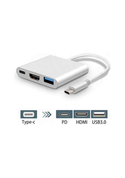 Type-c Hub Çoklayıcı Pd 100w Hdmı 4k/60hz Usb 3.0 Dönüştürücü Adaptör Kablo