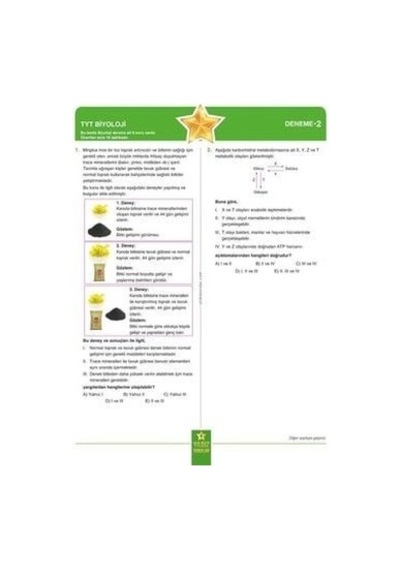 TYT AYT Biyoloji 8+8 Deneme -  Yıldız Sorular Yayınları