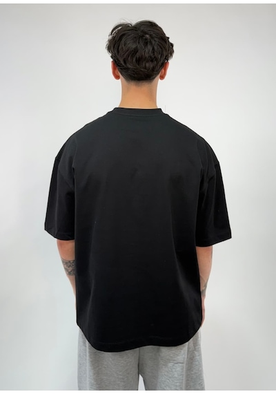 Zaee Zaeestudıo Taşlı Oversize Premium Tişört Siyah