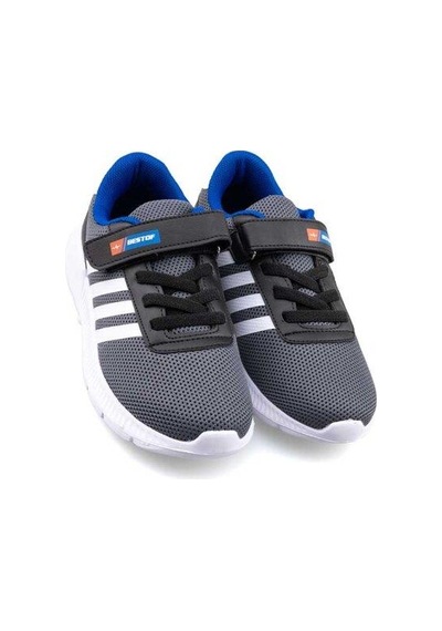 Çocuk Günlük Cırtlı Lastikli Fileli Sneaker Spor Ayakkabı Okul Ayakkabısı Füme