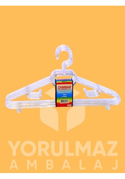 Elbise Askısı Kristal Z114 6 Lı Şeffaf Dayanıklı Plastik Kıyafet Askısı Diğer