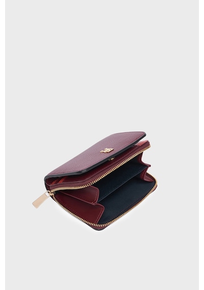 Tommy Hilfiger Logolu Fermuarlı Cüzdan Kadın Cüzdan Aw0aw18758 Gne Bordo