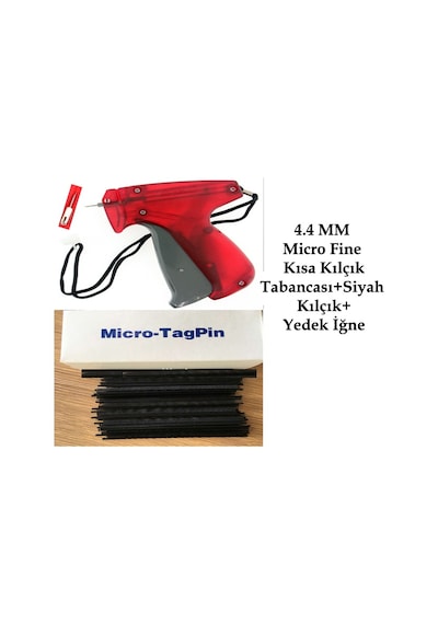 4.4 MM Micro Fine Kısa Siyah Kılçık ve Etiket Takma Tabancası