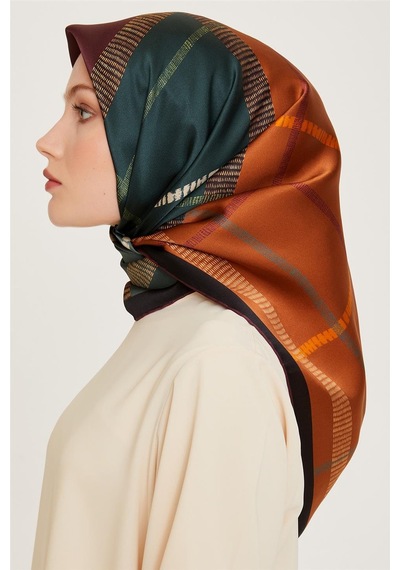 Armine Geometrik Desenli Sura Saf İpek Eşarp 9206d 33 Çok Renkli