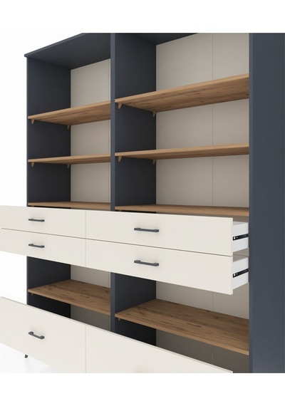 Hyperion Gardrop 8 Raflı 6 Çekmeceli 176x44x221 Antrasit-çam/aytaşı Çam/aytaşı Hyperion Gardrop 8 Raflı 6 Çekmeceli 176x44x221 Antrasit-çam/aytaşı Çam/aytaşı