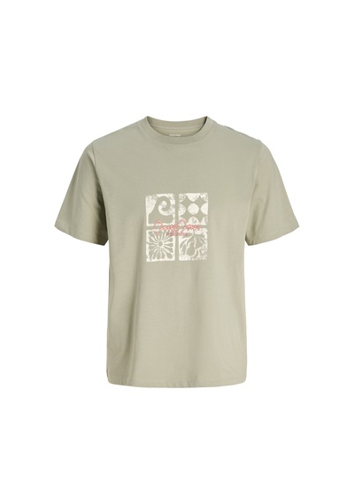 Jack & Jones Jorrıvıera Front Tee Ss Crew Neck Fst Bej