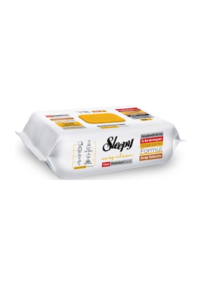 Sleepy Easy Clean Premium Arap Sabunu Katkılı Yüzey Temizlik Havlusu Mendili 100 Yaprak 