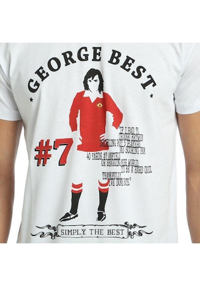 Bant Giyim - George Best Futbol Beyaz Erkek T-Shirt Tişört