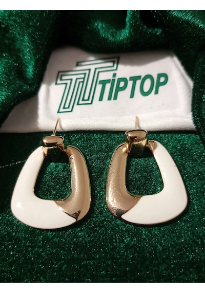 Tiptop/ Gold U Model Çelik Küpe Altın