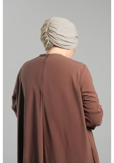 Hürrem Bone Bej Pratik Hazır Geçmeli Tesettür Bone Sandy Pileli Salaş 2121 12 Bej