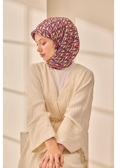 Silk Home Aura Eşarp 140006-27 Mavi, Kahverengi, Vizon, Pembe