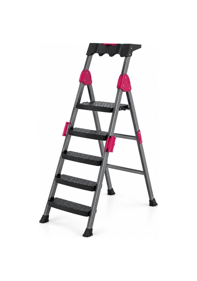 4+1 Basamaklı Metal Merdiven 150kg.taşıma 5580