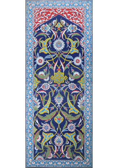 Armada Çini 80x200 Cm Ed 642 Zeminli Rumi Desenli El Dekoru Çini Pano
