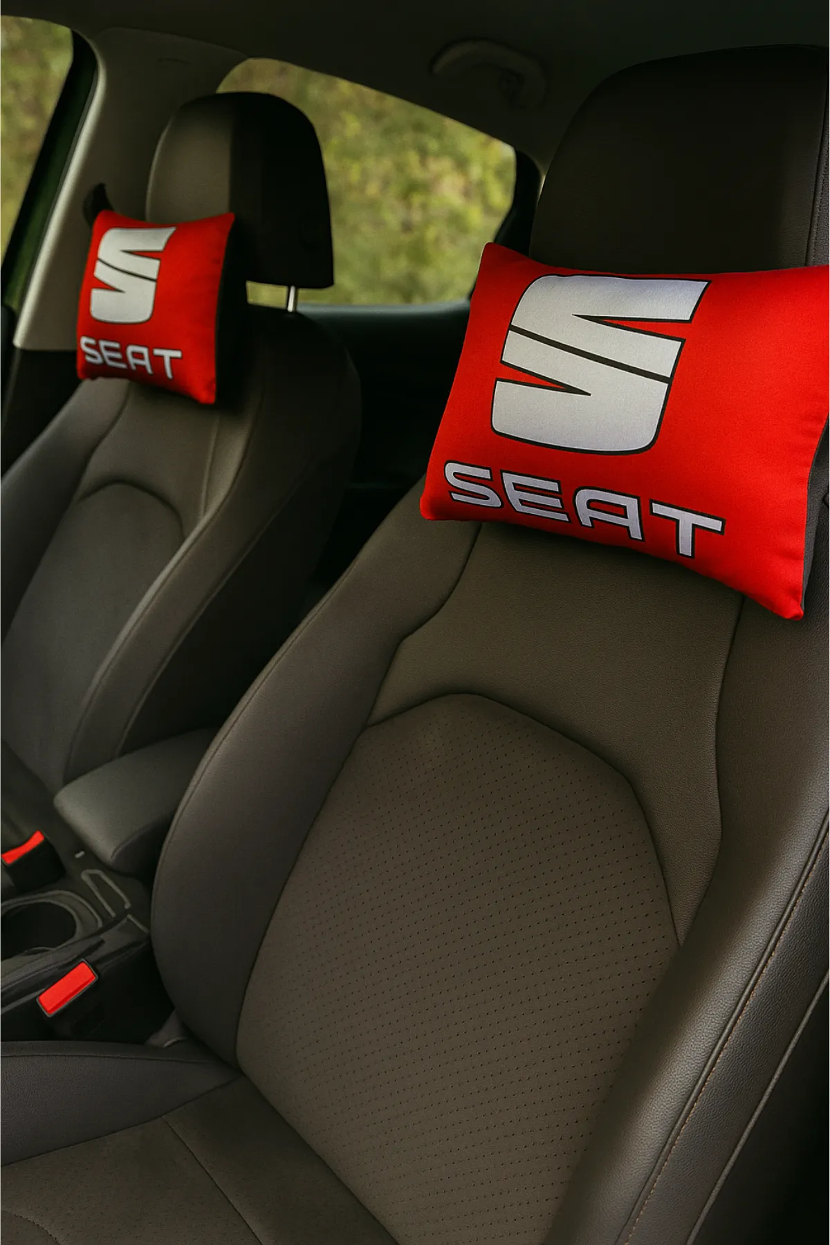 Seat Uyumlu 5 Li Oto Halı Paspas & Dijital Baskılı 2 Li Araç Yastık & 2 Li Emniyet Kemer Pedi