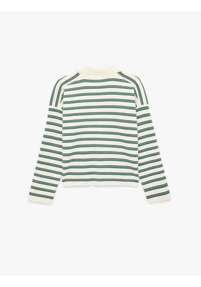 Koton Uzun Kollu Polo Yaka Çizgili Oversize Triko Kazak Yeşil Çizgili 6sak90102ht Yeşil Çizgili Koton Uzun Kollu Polo Yaka Çizgili Oversize Triko Kazak Yeşil Çizgili 6sak90102ht Yeşil Çizgili