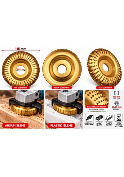 100mm Oval Ahşap Oyma Ve Şekillendirme Rasp Diski A Model