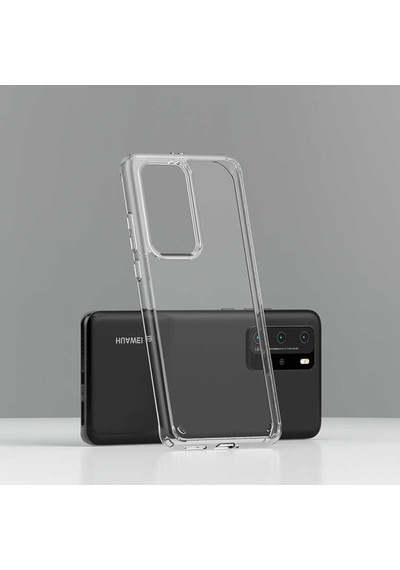 Huawei P40 Pro Kılıf Zore Coss Şeffaf Sert Silikon Kılıf Renksiz