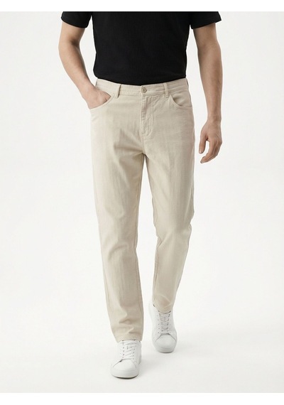 Relax Fit Erkek Pantolon Ekru