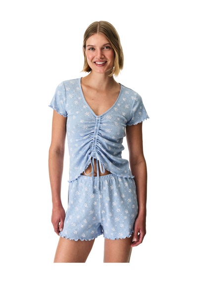 Penti Mavi Coralie Pointel Pamuklu Şortlu Pijama Takımı