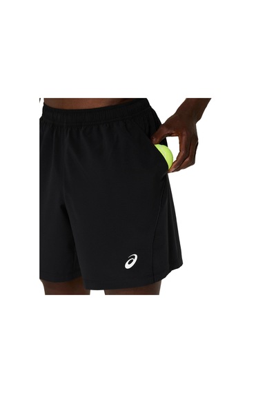 Asics Court 7ın Short Erkek Black/pure Silver Şort 2041a344-001 Black/pure Silver