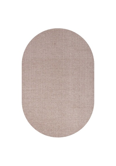 Divan Şönil Pamuklu Tek Renk Desensiz Kilim Oval Halı Hr-4501 Bej