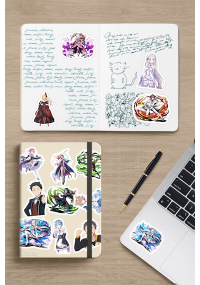 Re Zero Anime Sticker Paketi 20 Adet Çok Renkli