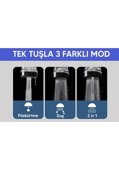 Çok Fonksiyonlu Musluk Başlığı Renkli