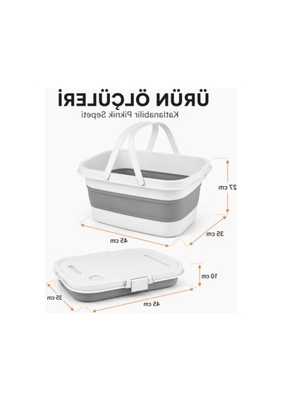 21 Litre Kapasiteli Katlanabilir Piknik Sepeti Ve Mini Masa Seti, Ergonomik Taşıma Koluyla Açık kahverengi