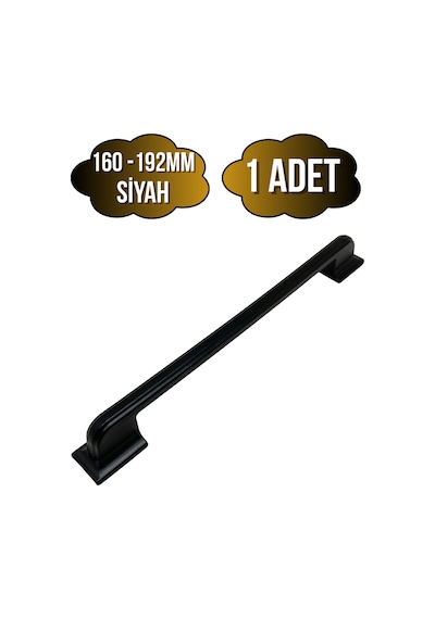 Okyanus Siyah Metal Dolap Kulpu Mobilya Ve Mutfak Dolap Kulpu Siyah 160-192mm 1 Adet Siyah