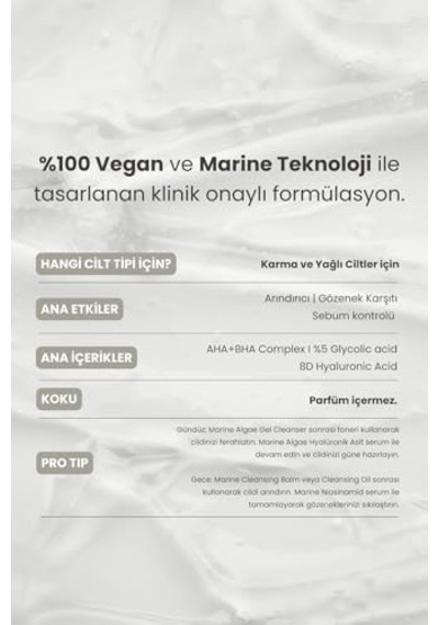 Professional Algae, Arındırma Ve Gözenek Karşıtı Yüz Toniği, 100 Ml