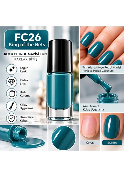 Color Nail Enamel Oje-fc26 Pet.yeşili - 9011068037465