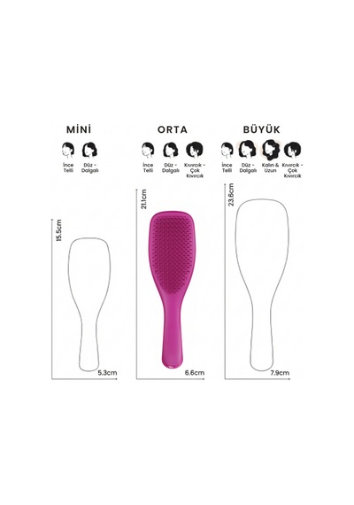 The Ultimate Detangler Electric Raspberry Eletriklenme Önleyici Koyu Pembe Saç Fırçası-tarak 10201-064-1