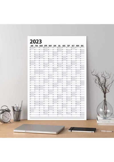 2026 Yıllık Planlayıcı Duvar Takvim Siyah Yearly Wall Planner