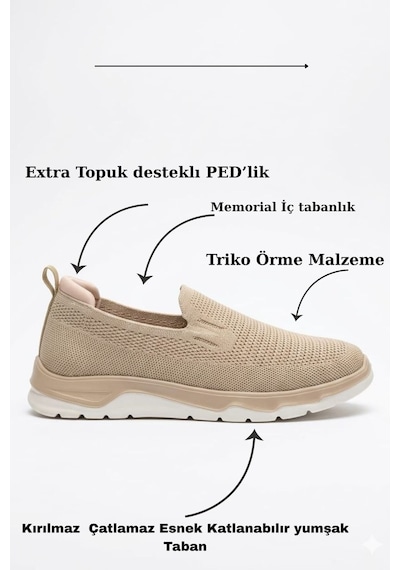 Mcdark Erkek Bej Triko Aqua Yazlık Sneaker Ayakkabı