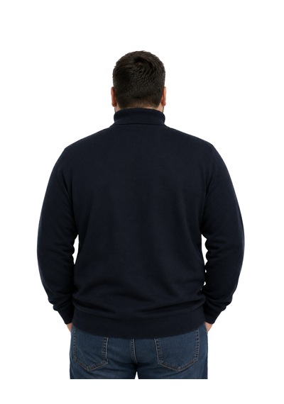 Battalmoda Erkek Büyük Beden Lacivert Tam Balıkçı Triko Kazak 3xl-4xl-5xl-6xl