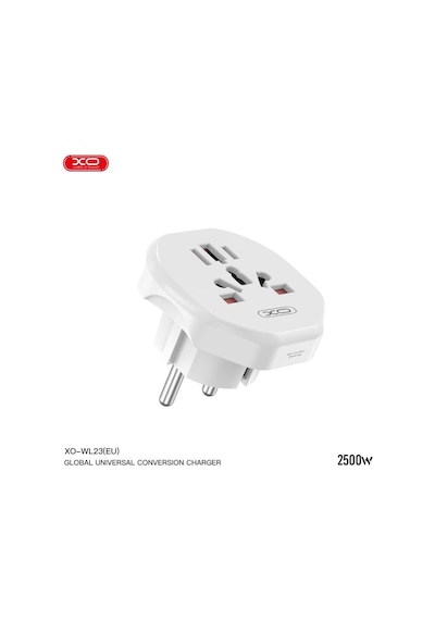 Xo Wl23 Eu 2500w Universal Priz Dönüştürücü Eu Priz / Us-uk-au Fiş Uyumlu
