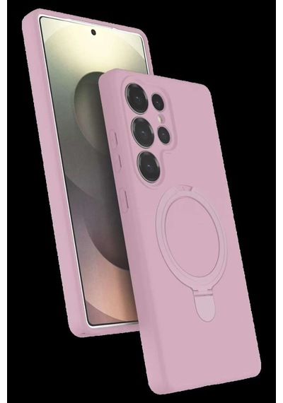 Galaxy S23 Ultra Regal Magsafe Standlı Kapak - Açık Pembe