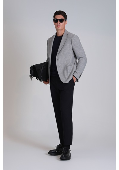 Lufian Daniel Spor Erkek Blazer Ceket Slim Fit Açık Gri Açık Gri 112140208100180 Açık Gri