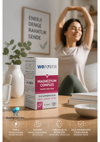 Wefortis Magnezyum Complex -3lü Kombinasyon Malat-glisinat-sitrat 60 Tablet